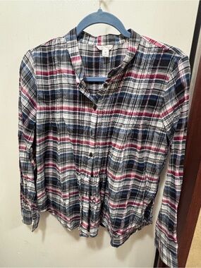 Cato Plaid Button-Down Shirt in Blue White and Red